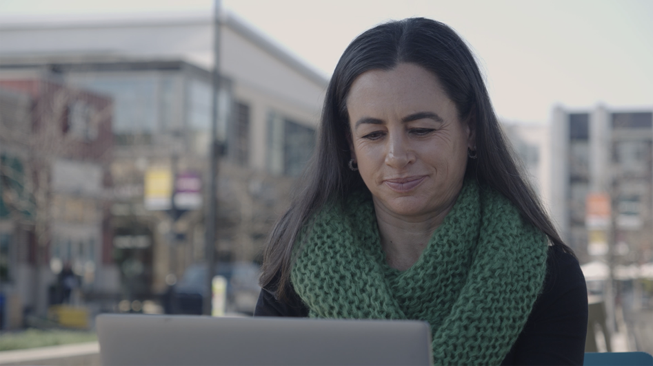 woman with laptop