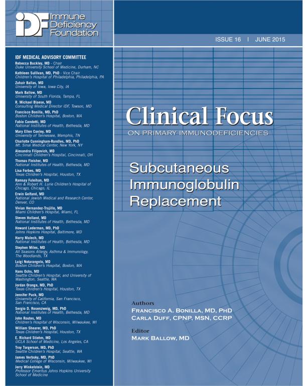 Cover of Clinical Focus: Subcutaneous Immunoglobulin Replacement Therapy.