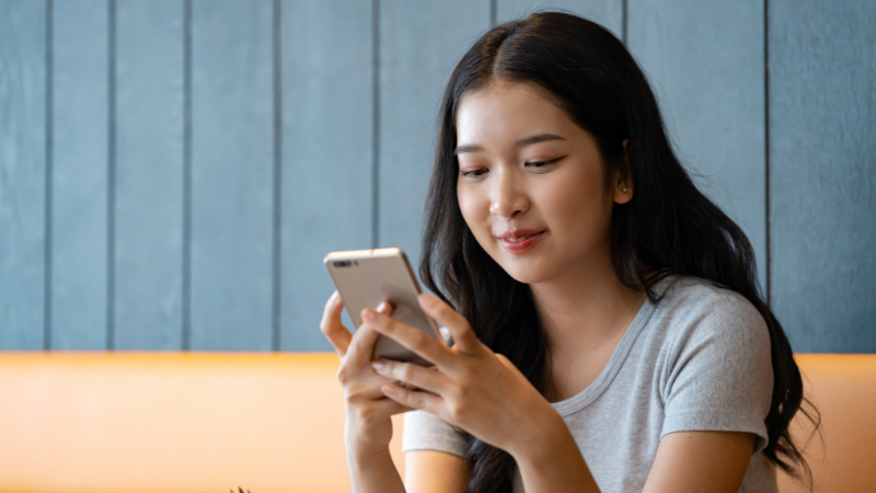Young woman on phone. 