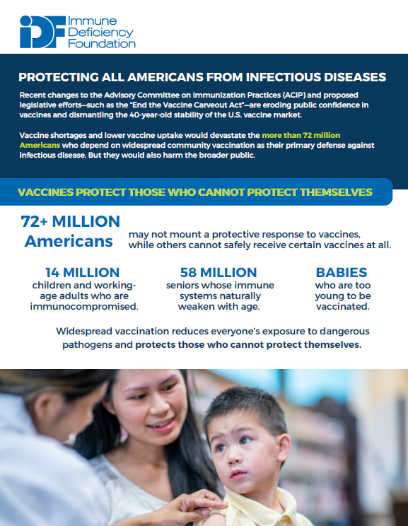 Front of the "Protecting all Americans from infectious disease" flyer.