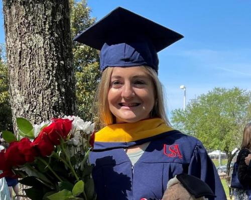 Alexis Parrish holds a master's degree in marine science from the University of South Alabama.