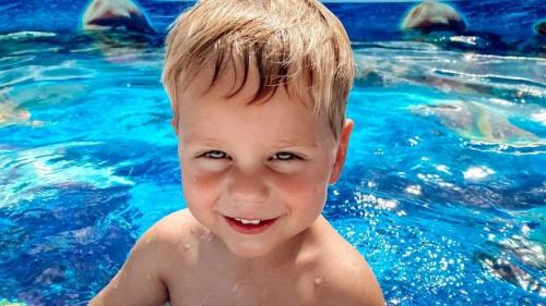 Grayson in the pool