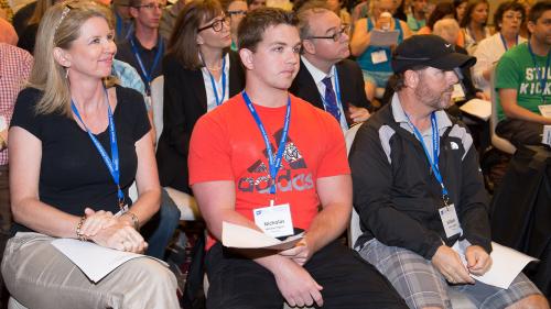 Dottie Higgins, her son, Nick, and husband, William, at the IDF 2015 National Conference CGD Symposium, June 25, 2015.