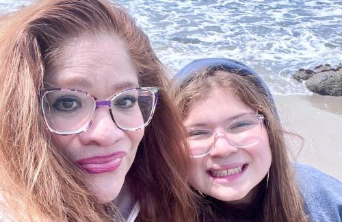 Laura Zamora and her daughter at the beach thumbnail