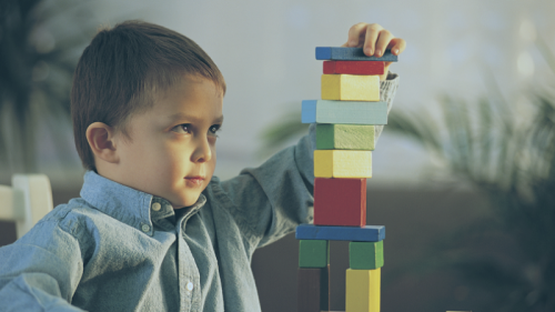 Picture of boy with building blocks