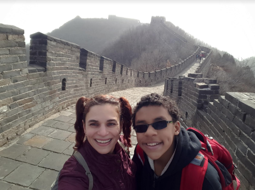 Kaliq and Alia Naffouj at the Great Wall of China