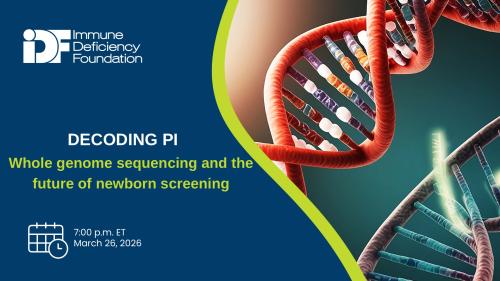Thumbnail for webinar reading "Decoding PI: Whole genome sequencing and the future of newborn screening".