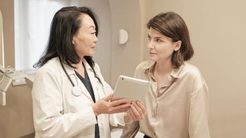 Woman meeting with doctor