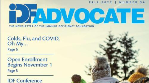 Top of the fall 2022 edition of the IDF ADVOCATE.